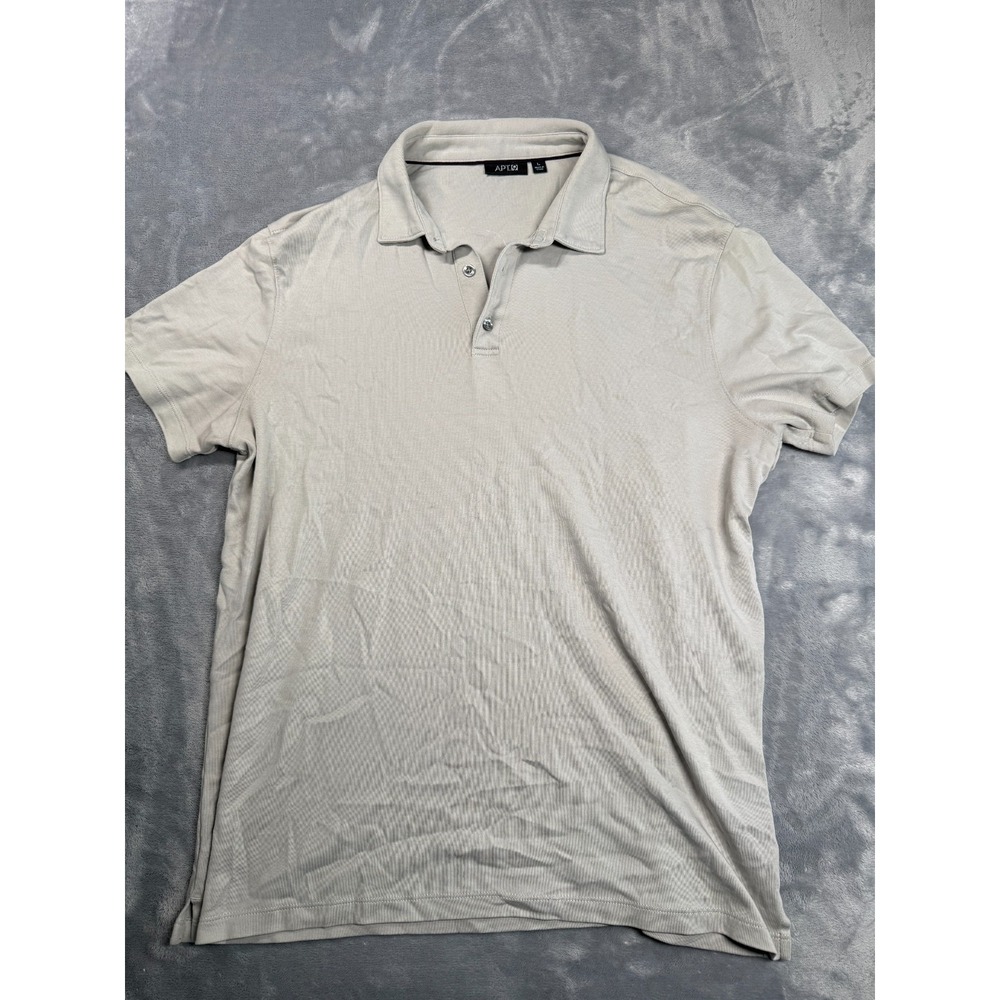 Apt 9 Polo Shirt Mens Large Gray Cotton Golf Performance Resort Wear